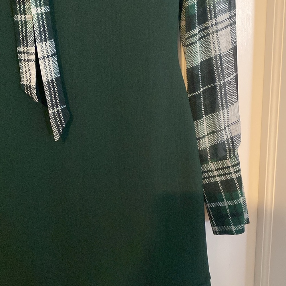 Alexander McQueen McQ Green Jumper with plaid shirt. - Picture 3 of 12